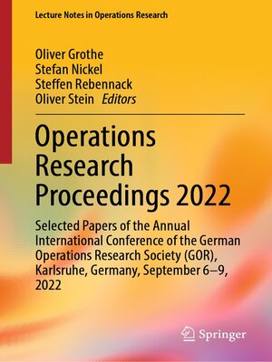 cover image of Operations Research Proceedings 2022